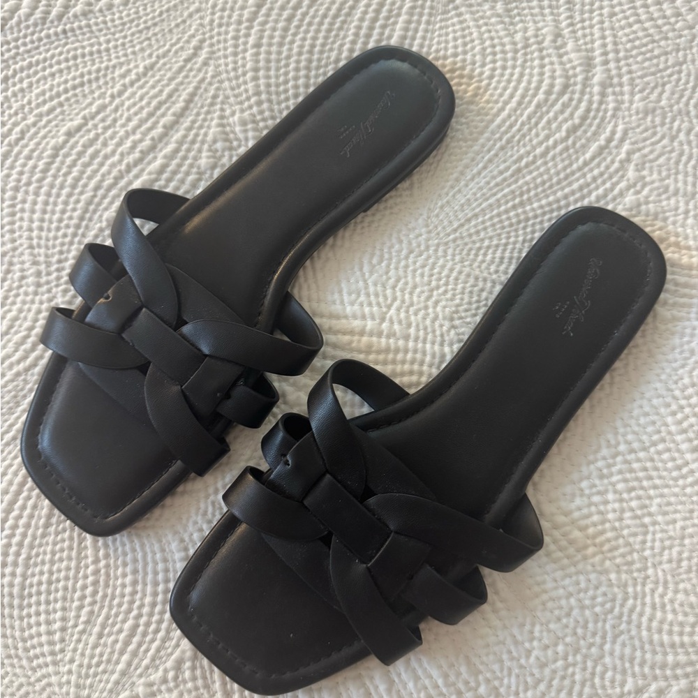 Target Black Women's Woven Slide Sandals